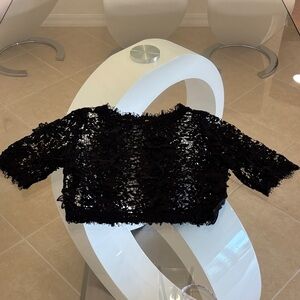 Chic Black Lace Crop Top